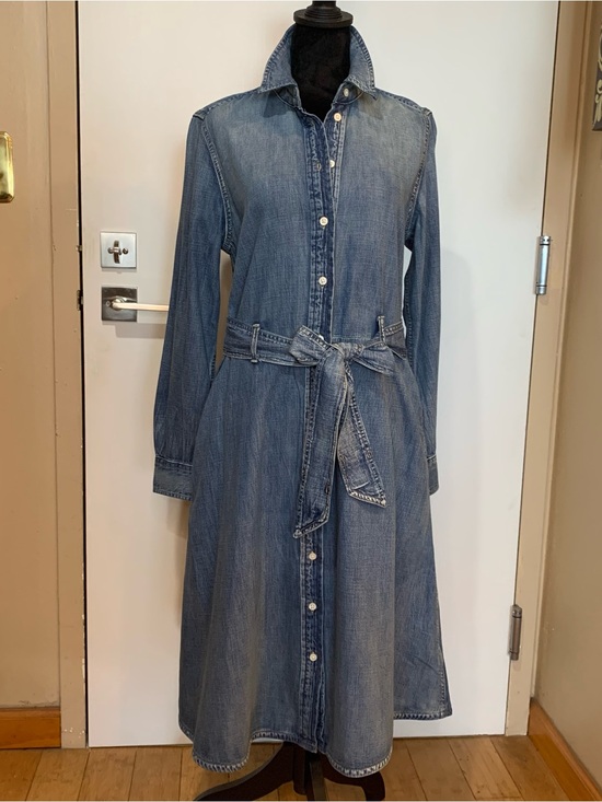 Ralph Lauren Dresses & Skirts - Ralph Lauren NWT 10 Indigo Denim Shirt Dress with Tie Waist & Long Sleeves
